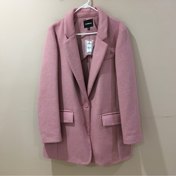 express Peacoat buttons wool blend pink size XL Womens - Picture 1 of 7